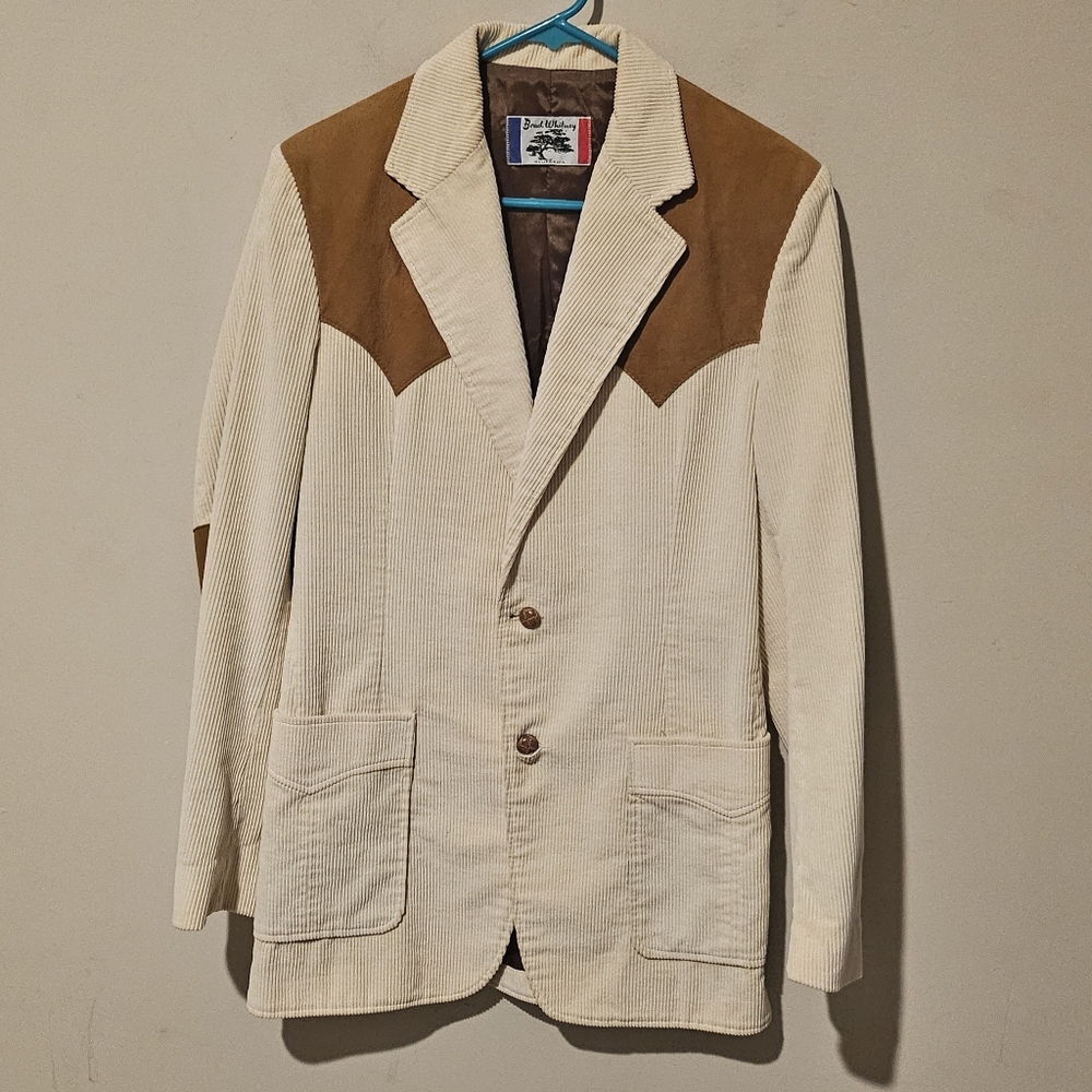 Vintage Brad Whitney Corduroy Western 2-Button Blazer - 38R  - Suede Elbow Patch